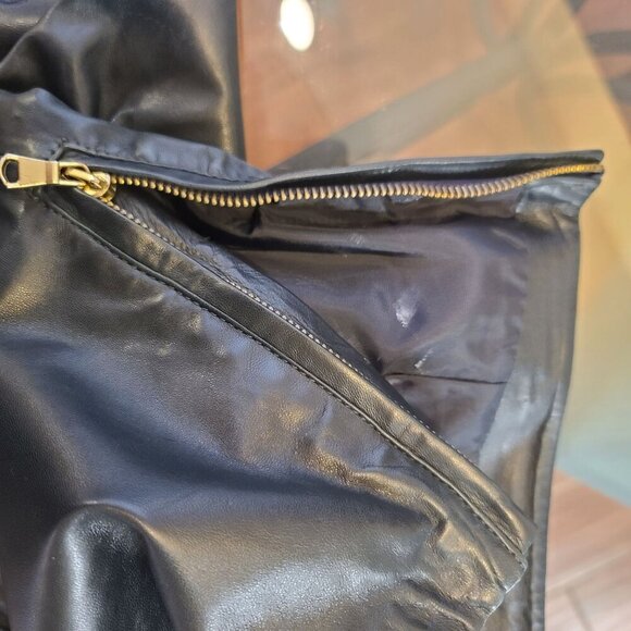 Red Valentino Lambskin Leather Black Mini Skirt Scalloped Hem‎ Eyelet Detail 38 - Picture 9 of 14